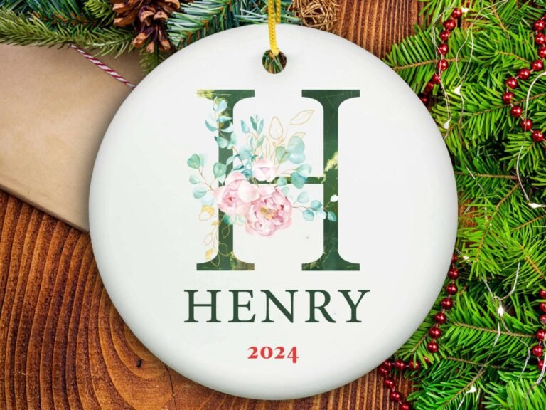 Initial and Name Ornament – Ceramic