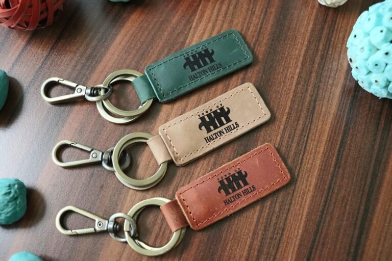 Bulk Leather Keychains for Local Government, Firefighter, Police Department Staff , Real