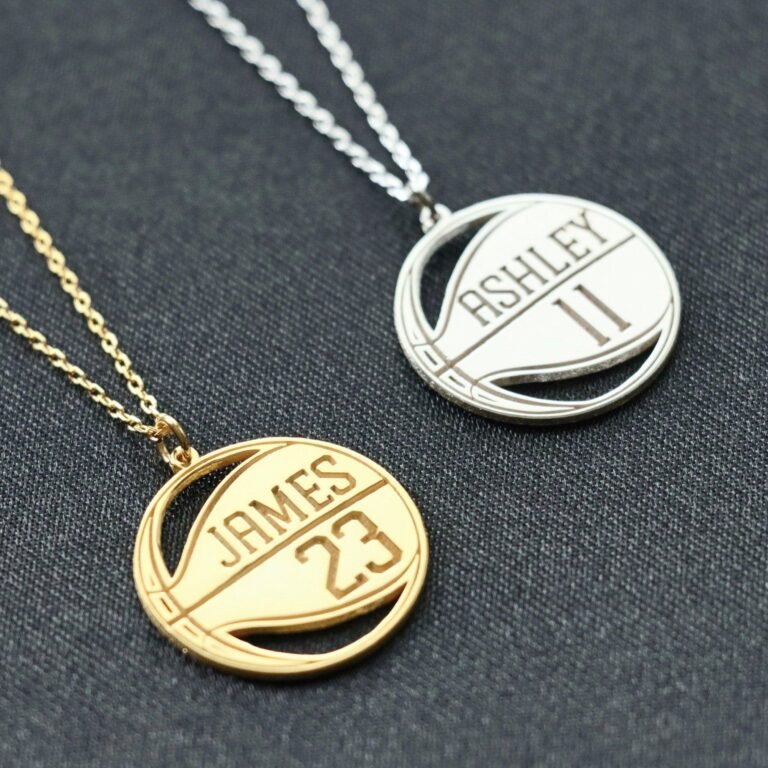 Custom Basketball Necklace, Basketball Necklace Personalized, Basketball Coach Gift