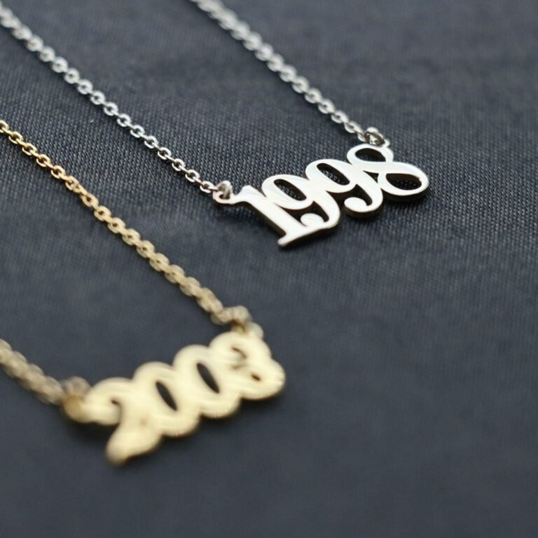 Custom Year Necklace, Birth Year Necklace, Year Necklace, Birthday Necklace, Numbers