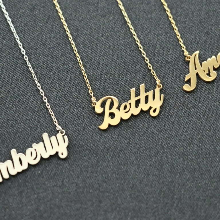 Handcrafted Gold Name Necklace, Custom Elegant Gift, Personalized Necklace for Women