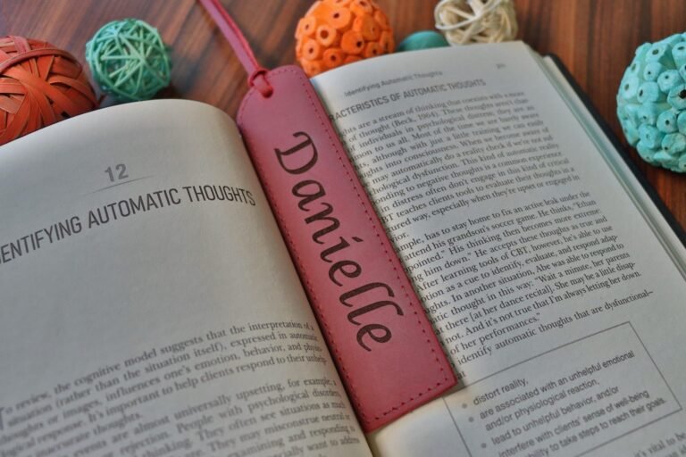 Leather Bookmarks – Red Color , Real Leather, Same Day Shipping, Free Shipping US