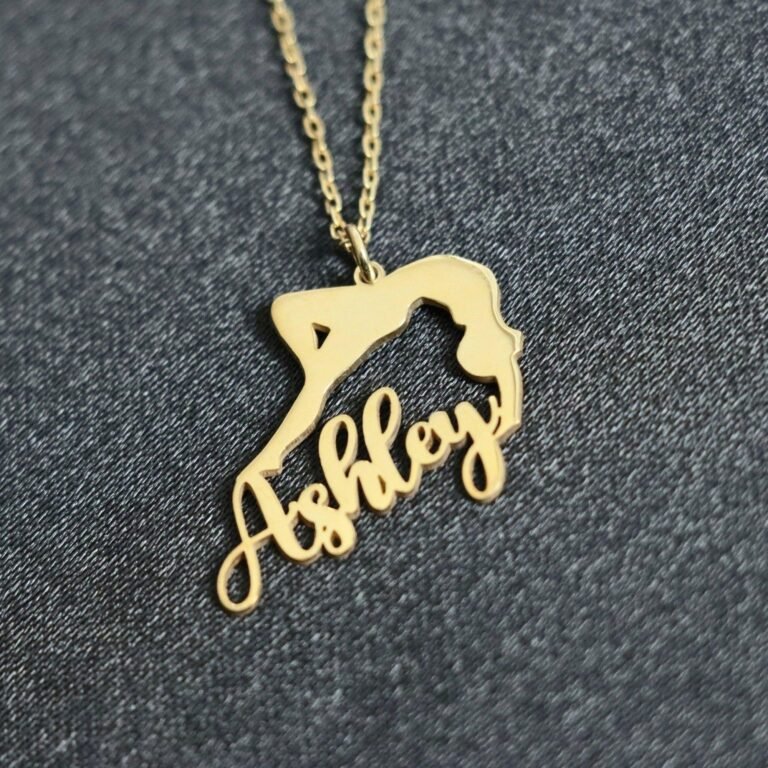 Personalized Gymnast Necklace, Gymnastics Name Charm, Dance Student Gift, Personalized