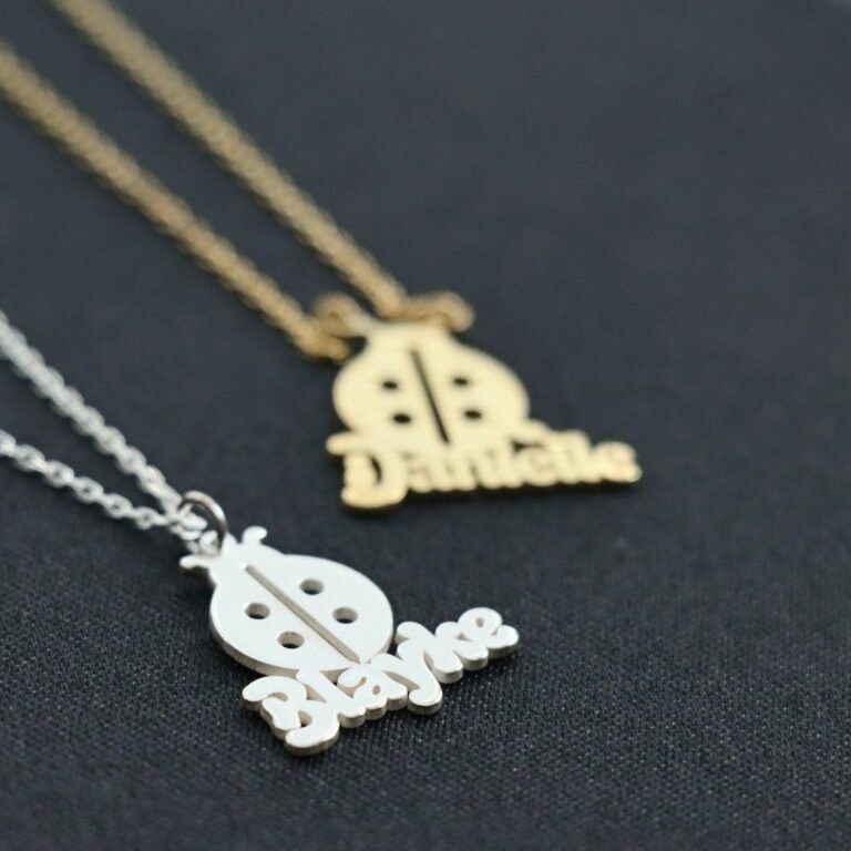 Personalized Ladybug Necklace , Dainty Ladybird Necklace , Animal Insect Necklace
