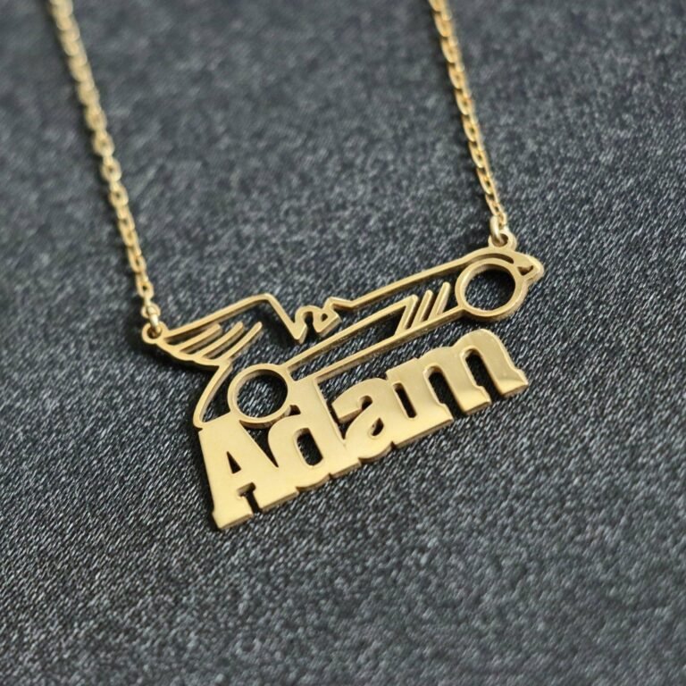 Race Car Necklace Personalized, Customized Gift For Car Lover, Car Guy Gift, Driver