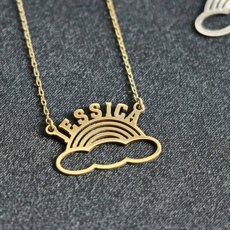 Rainbow Necklace with Box Chain, Gold and Silver Rainbow Necklace, Everyday Jewelry