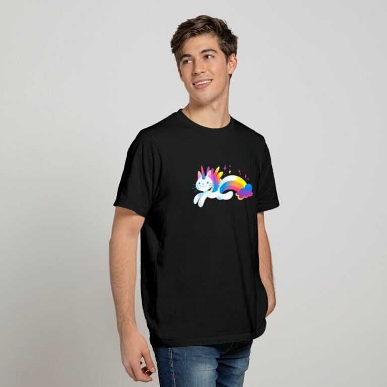Unicorn Kitty Rainbow T-shirt – Flying Unicat Caticorn