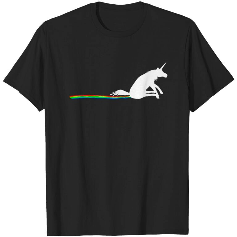Unicorn Rainbow Streak T-shirt, Funny Butt Itchy Wiping Stripe Horse T Shirt
