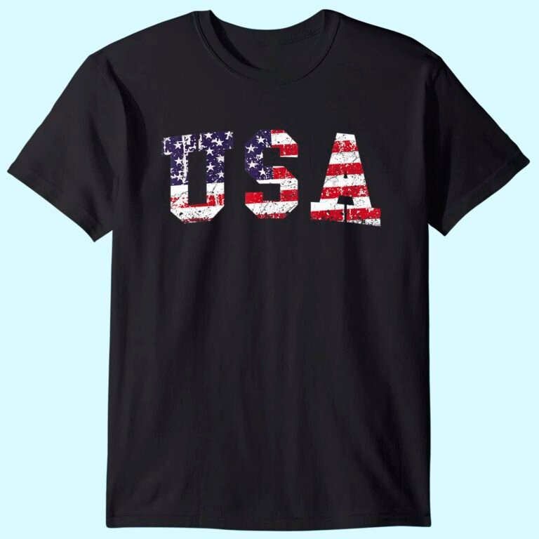 Usa T-shirt Patriotic 4th Of July Tee American Flag Vintage T-shirt