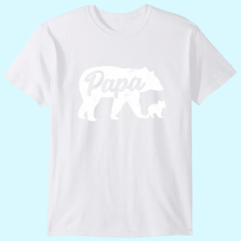 Vintage Papa Father Bear With 1 Cub Father’s Day T-shirt