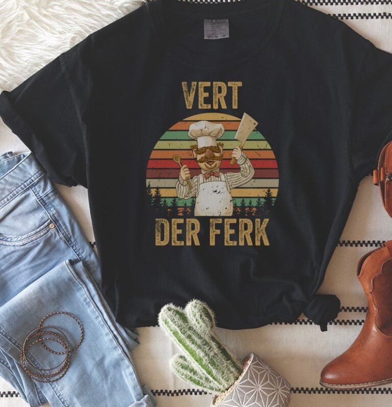 Vintage Vert Der Ferk Women Funny T-shirt Cute Tops Chef Graphics Tee
