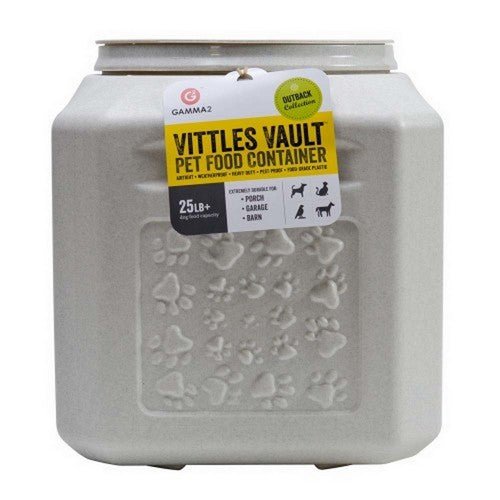 Vittles Vault, Outback Paw Print Pet Food Container White, 1 Count / 25 Lbs