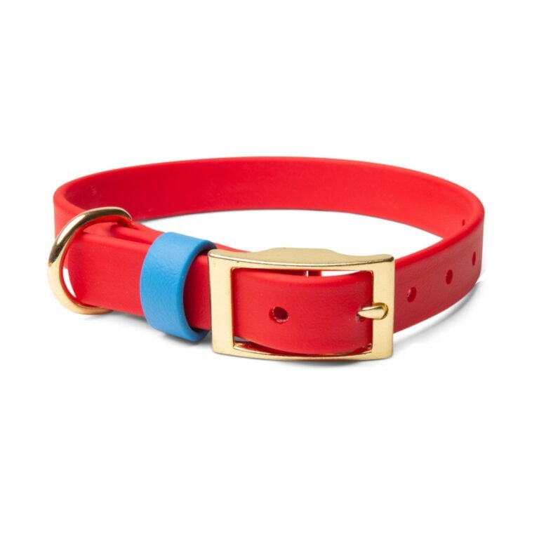Waterproof Blue & Red Dog Collar – Stylish and Smell Free (Blue. Red)