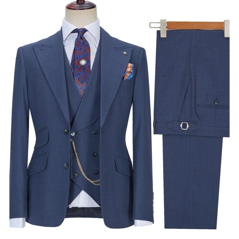 Western Mens 3 Piece Suit Express Suits Double Breasted Gent Blazer Vest Pant for Wedding
