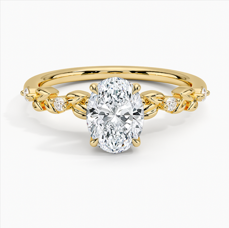 10K Gold 0.55 to 3.05 CT.T.W. Oval Cut Lab Created Diamond Engagement Band IGI Certified