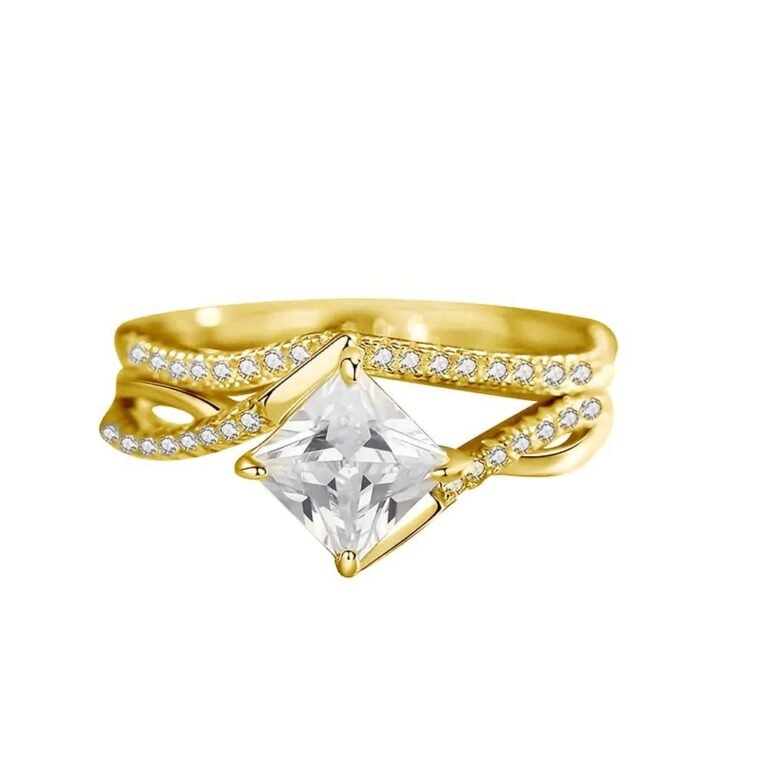 10K Gold 1.5 to 5 CT Princess Cut Moissanite Bridal Set