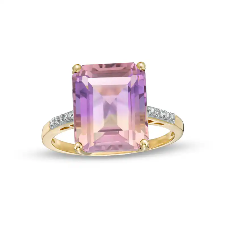 10K Gold 1 to 5 CT Emerald Quartz Wedding Ring