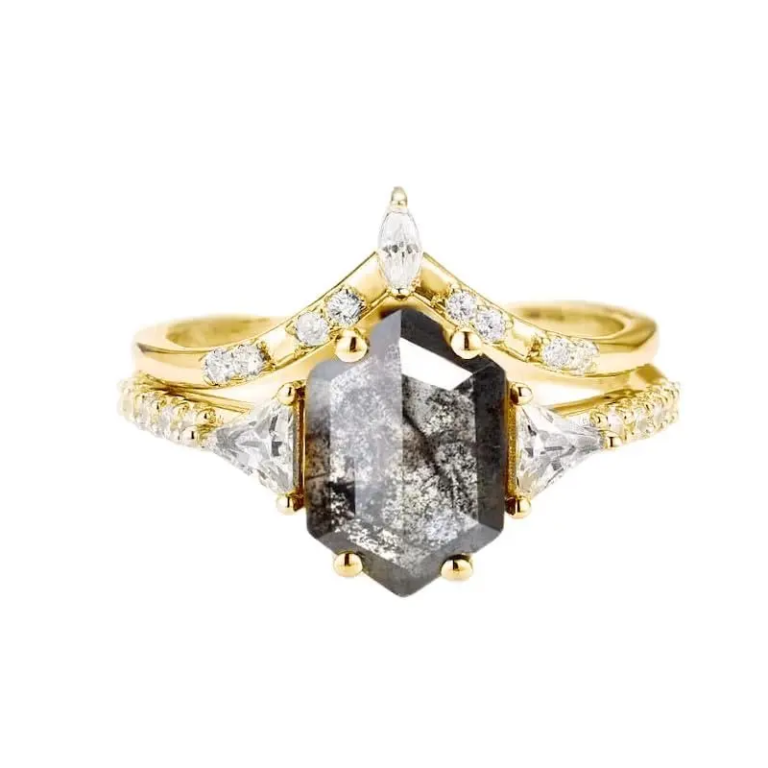 10K Gold Diamond Custom Personalized Engraving & Engagement Ring 3EX IGI Certified