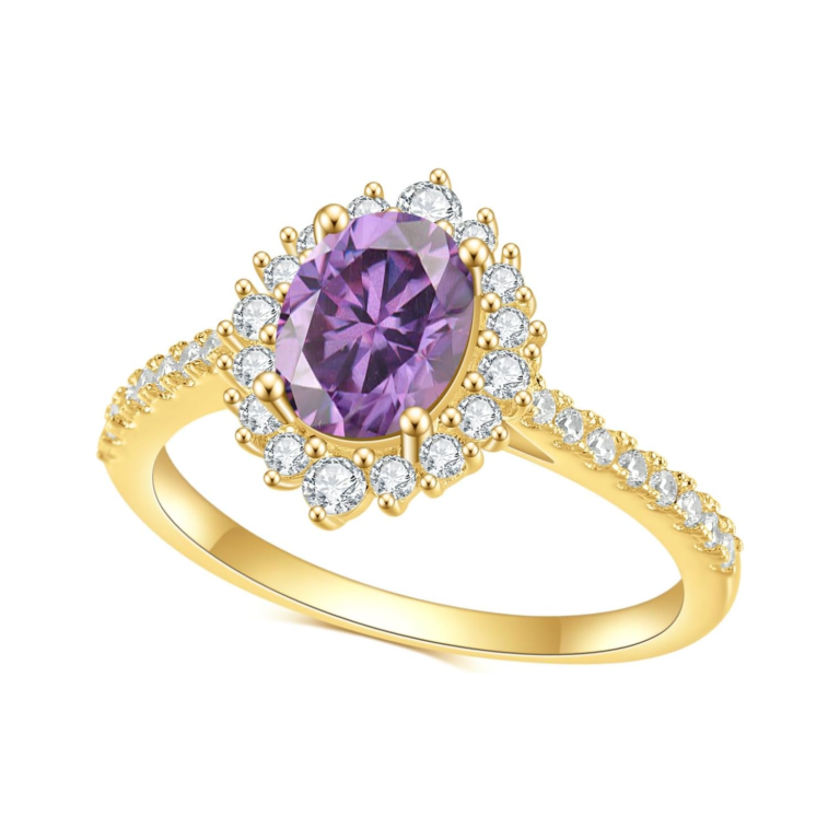 10K Gold Oval Cut Custom Engagement Ring Gemstone Anniversary Wedding Band Ring