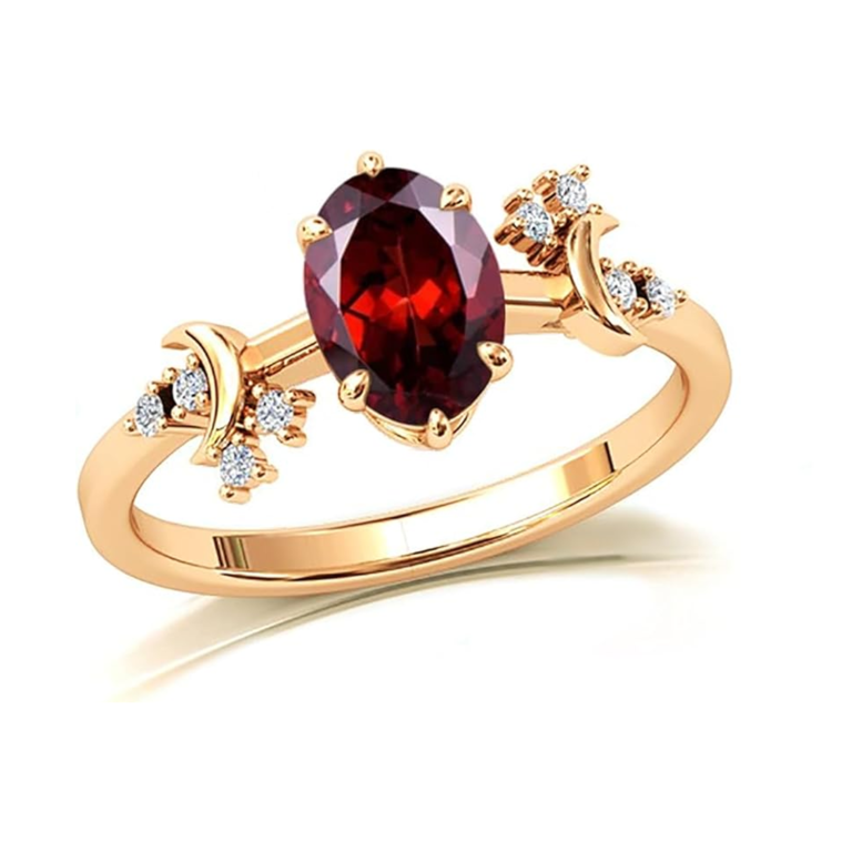10K Gold Oval Cut Custom Engagement Ring Gemstone Promise Anniversary Rings