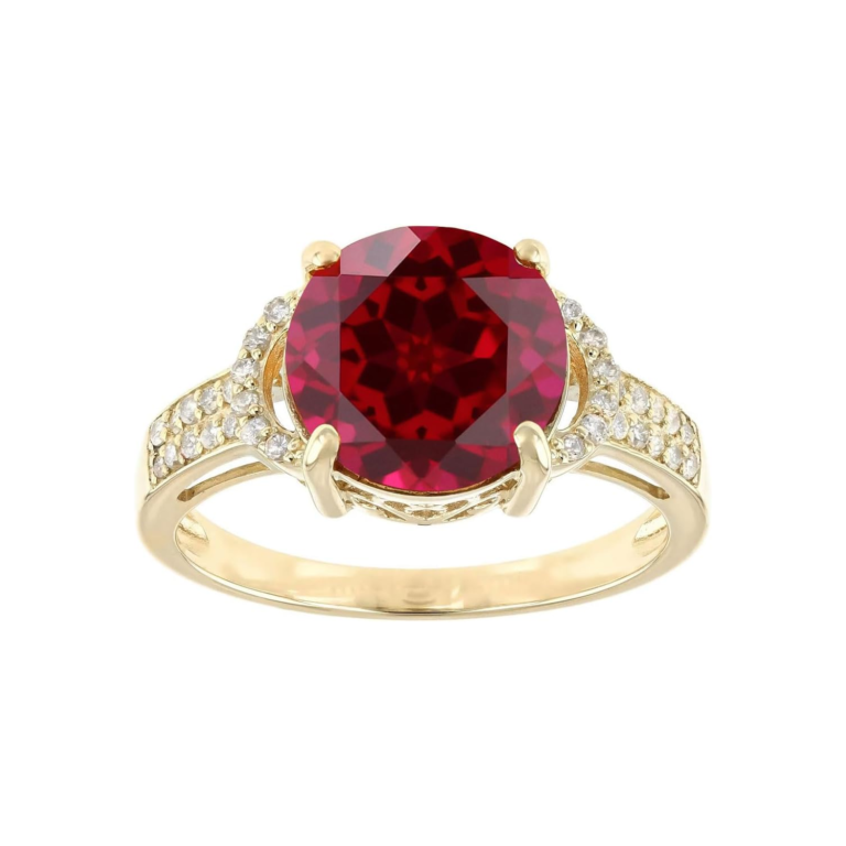 10K Gold Round Cut Custom Engagement Ring Promise Gemstone Anniversary Ring