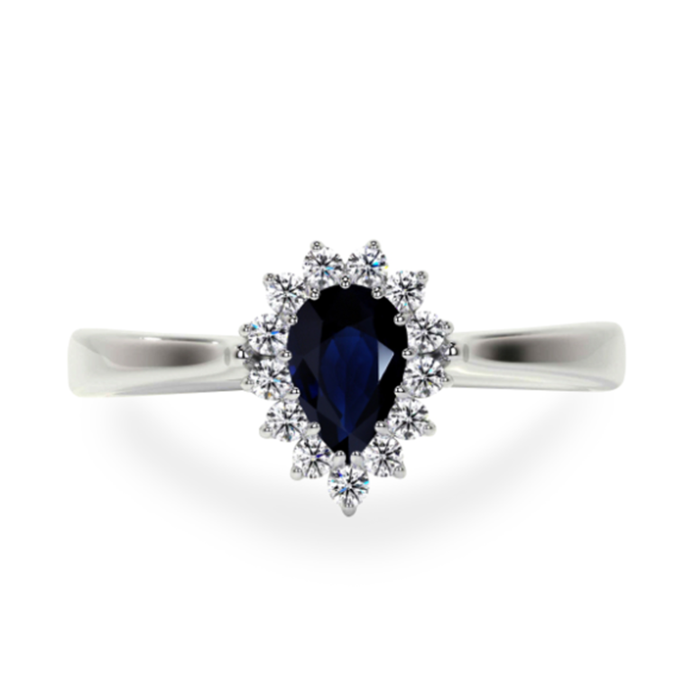 10K White Gold Marquise Cut Engagement Ring Gemstone Anniversary Ring