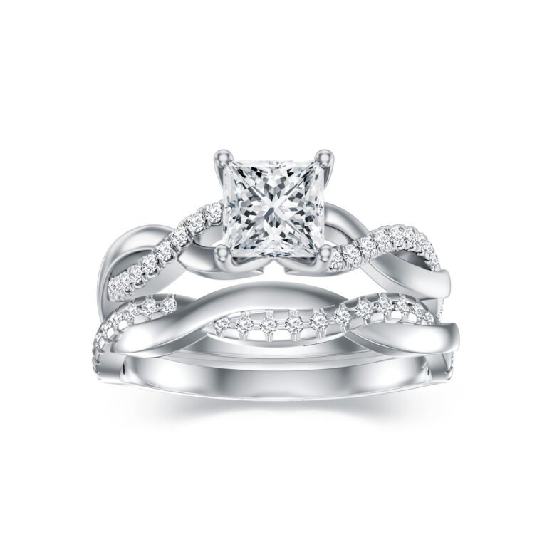 10K White Gold Moissanite Wedding Ring