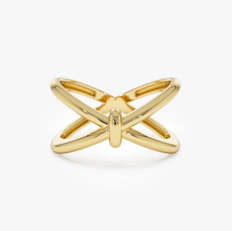 14K Gold Crossover Band
