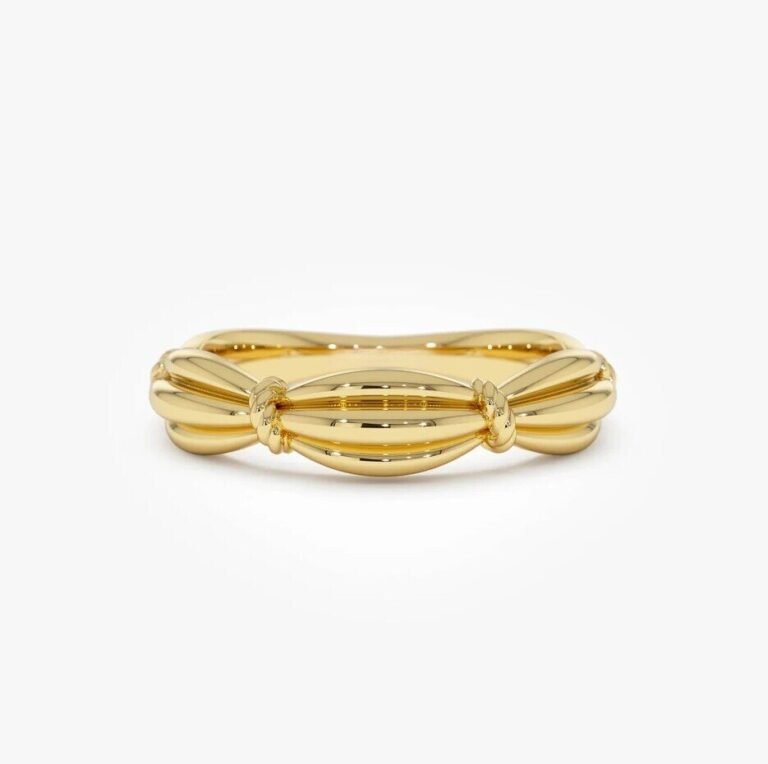 14k Gold Textured Knot Ring