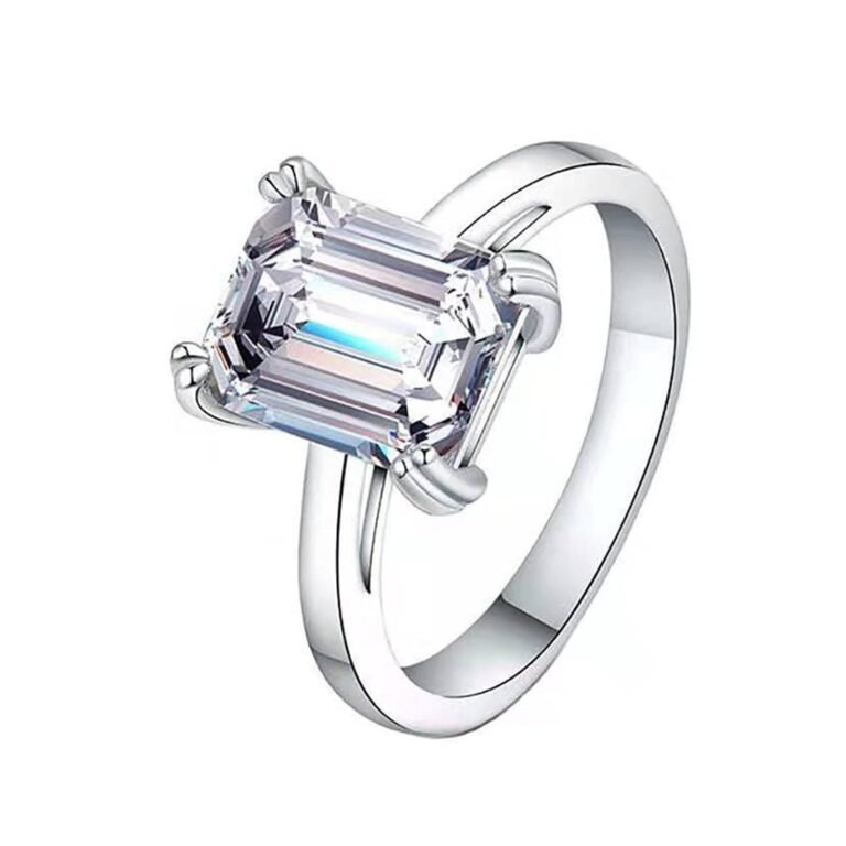 14K White Gold Princess Shaped Moissanite Square Engagement Ring