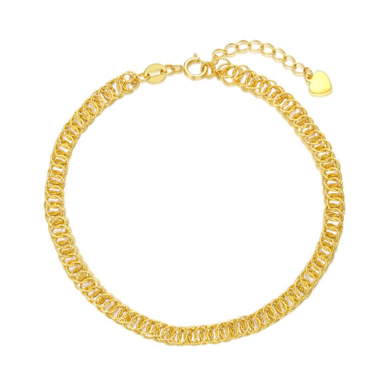 18K Gold Interlocking – Ring Chain Bracelet