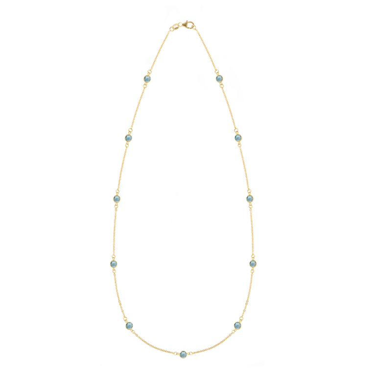 Gold Vermeil Personalized Birthstone Cable Chain Necklace for Women