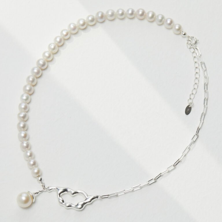 Sterling Silver 16” Inches Round Pearl Strand Necklace