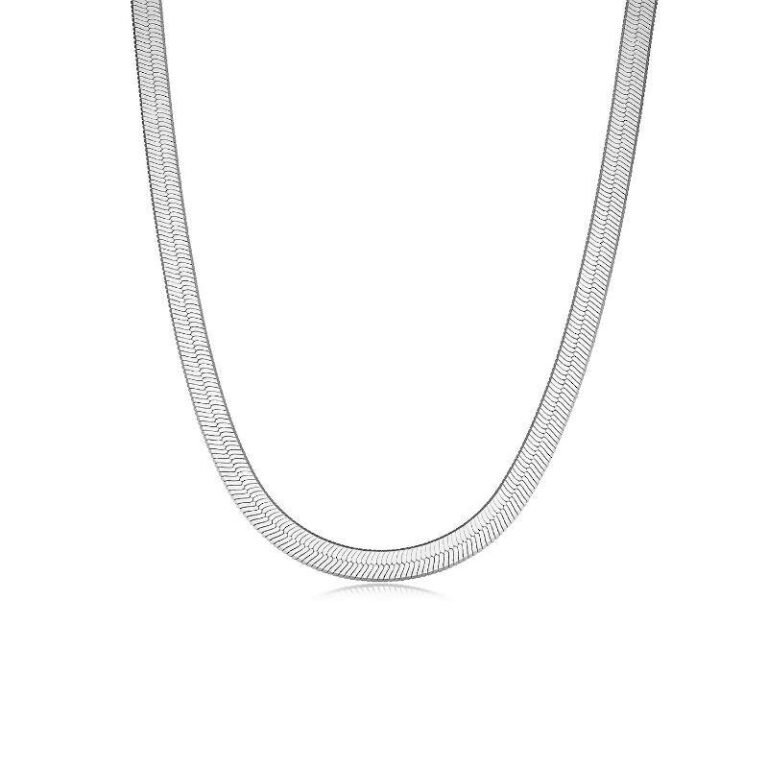 Sterling Silver Herringbone Chain Necklace