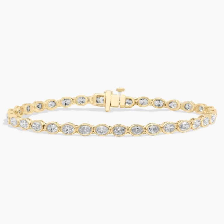 Sterling Silver Moissanite Bezel Set Tennis Bracelet