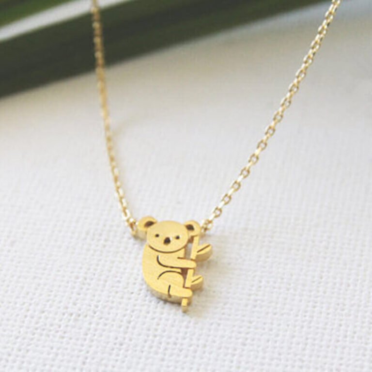 Sterling Silver with Yellow Gold Plated Koala Pendant Necklace