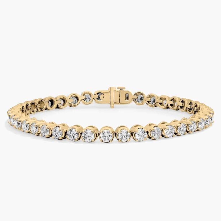 Sterling Silver with Yellow Gold Plated Moissanite Tennis Bracelet