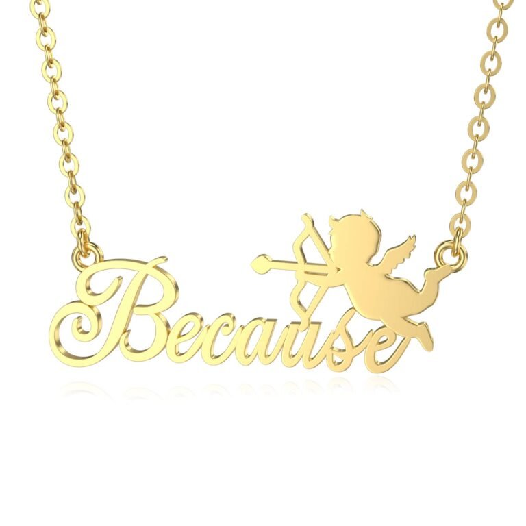 Sterling Silver with Yellow Gold Plated Personalized Classic Name Pendant Necklace