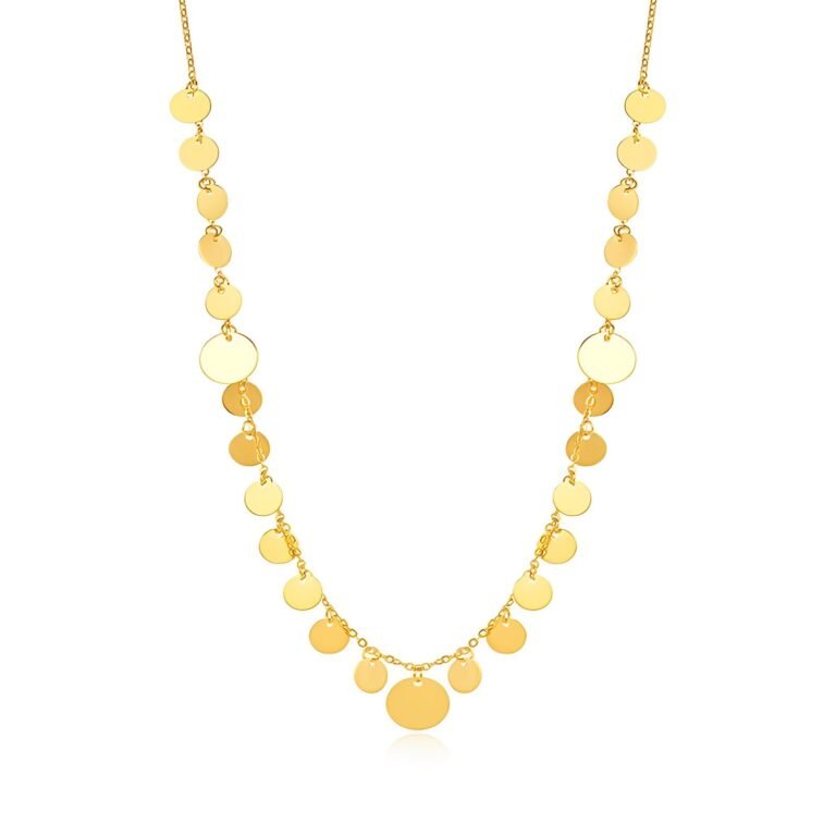 Sterling Silver with Yellow Gold Plated Round Metal Choker Necklace